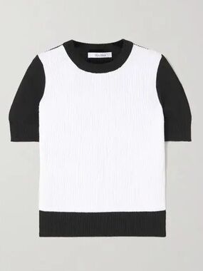 MAXMARA corolla colorblock ribbed knit top quiet luxury est size S